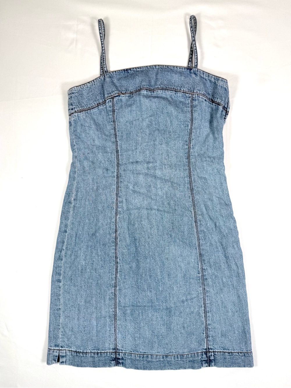 VINTAGE LAUREN JEANS CO. Womens Chambray Mini Dress 4P Y2K Western Cowgirl Rodeo